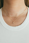 14K Gold Diamond Wishbone Necklace