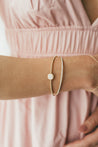 14K Gold Beaded Diamond Flex Bangle