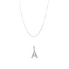 Initial Necklace Bundle: Mini Paperclip Necklace x Diamond Initial Charm