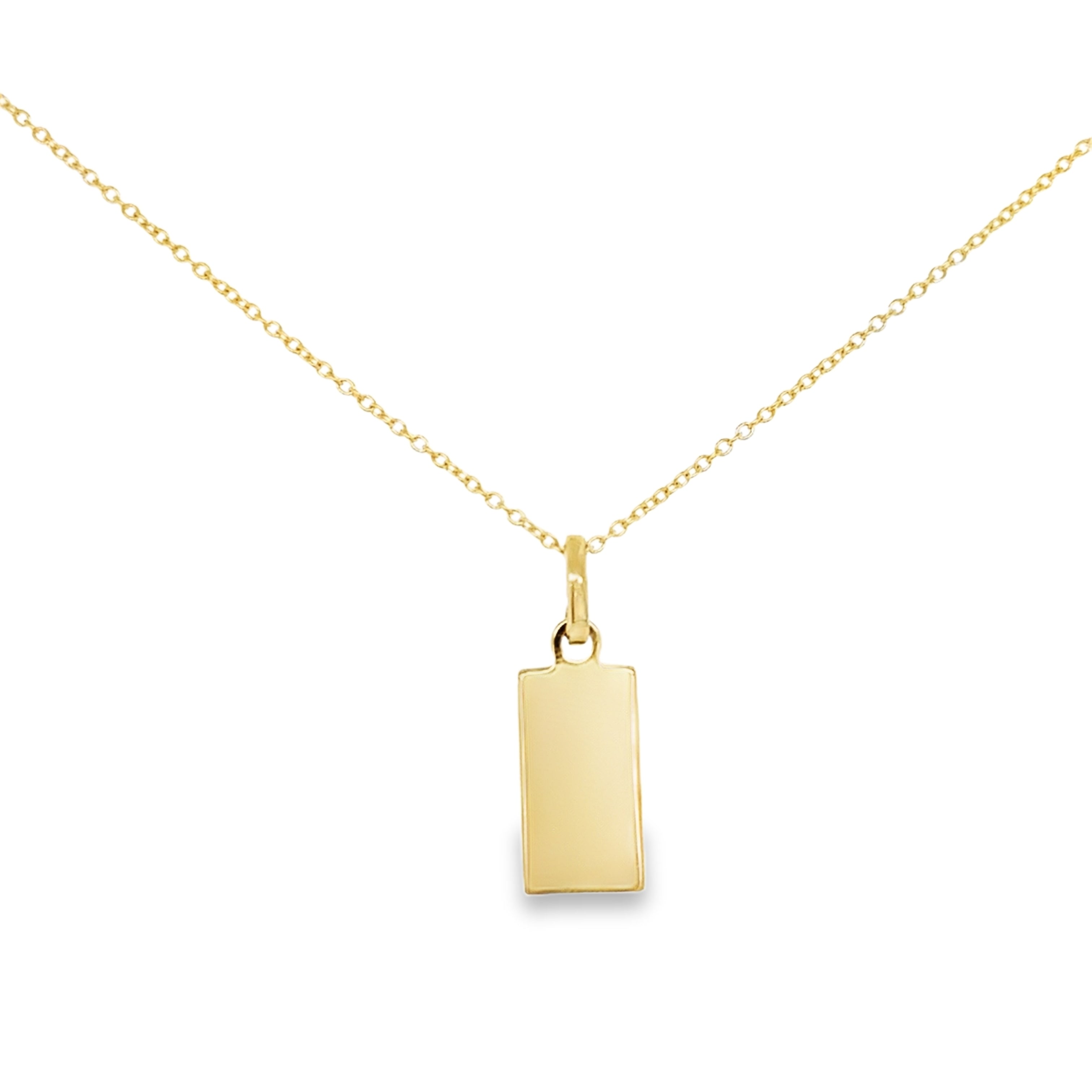 10K Gold Rectangular Dog Tag Charm