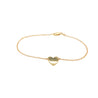 Am Yisrael Chai - 10 Karat Gold Heart Bracelet