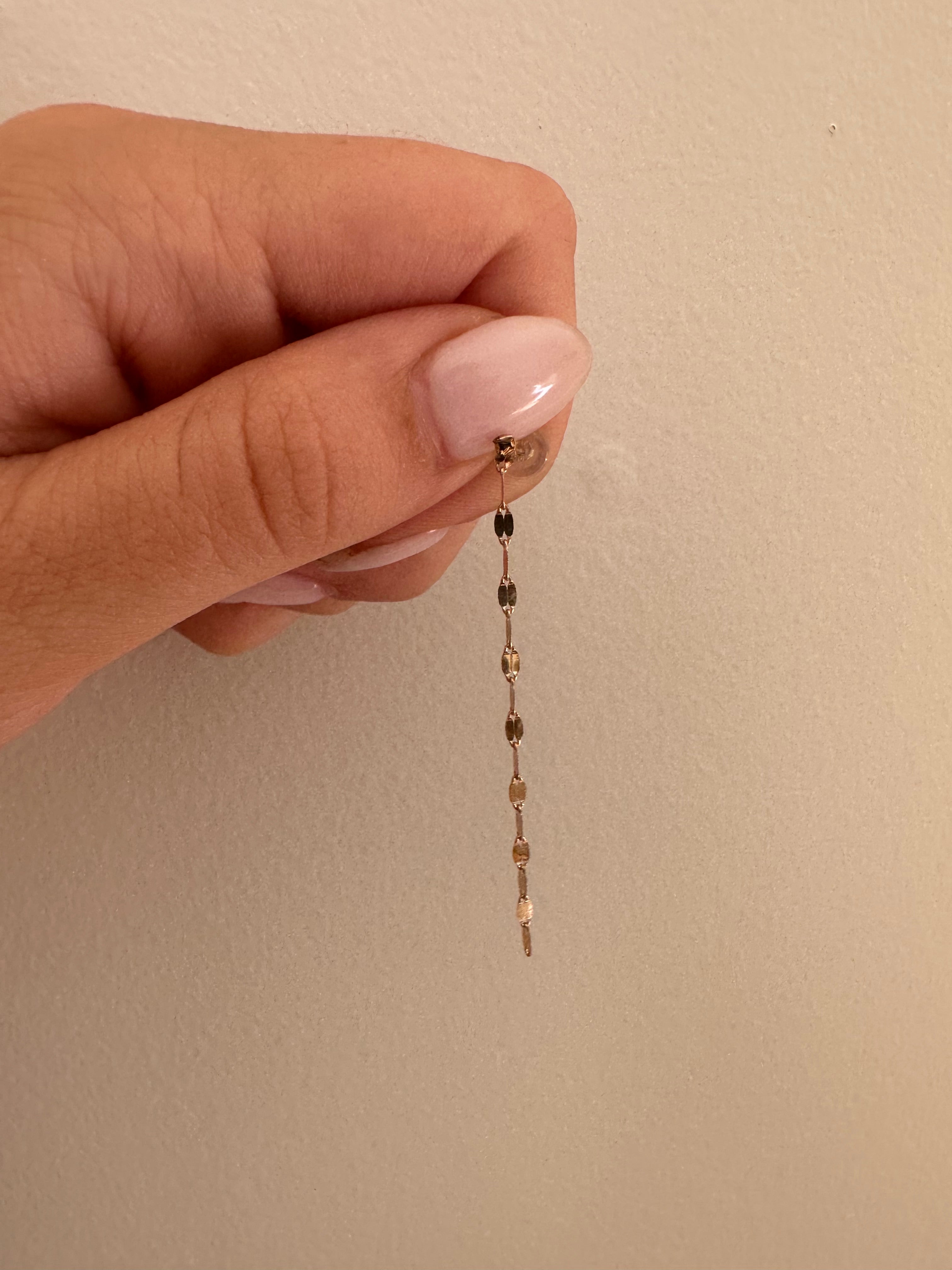 JJ x Chantel Carreira Gold Mirror Link Drop Earrings - TINY DENT IN ONE EARRING!