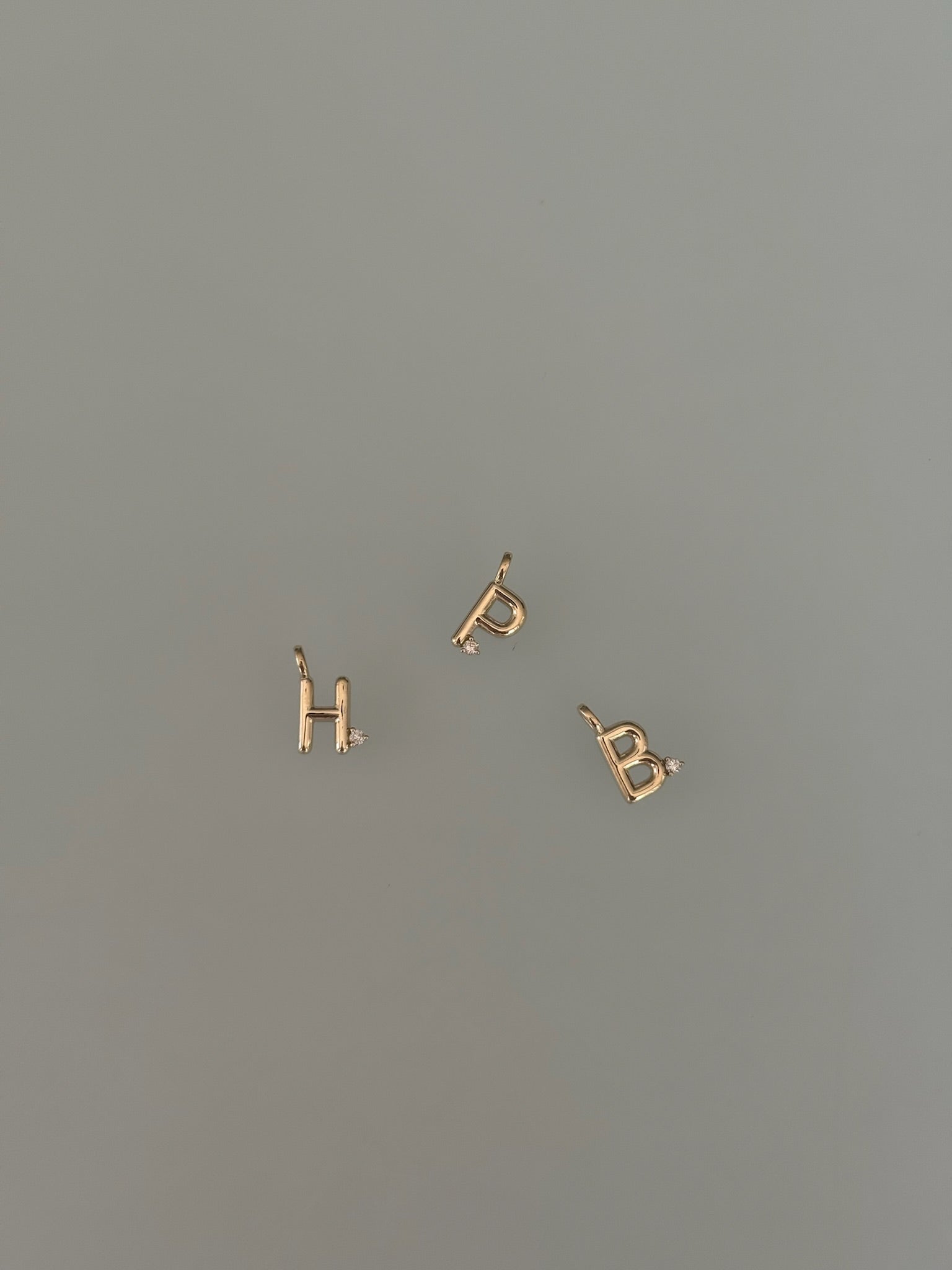 10K Gold Mini Puffy Bubble Letter Charm