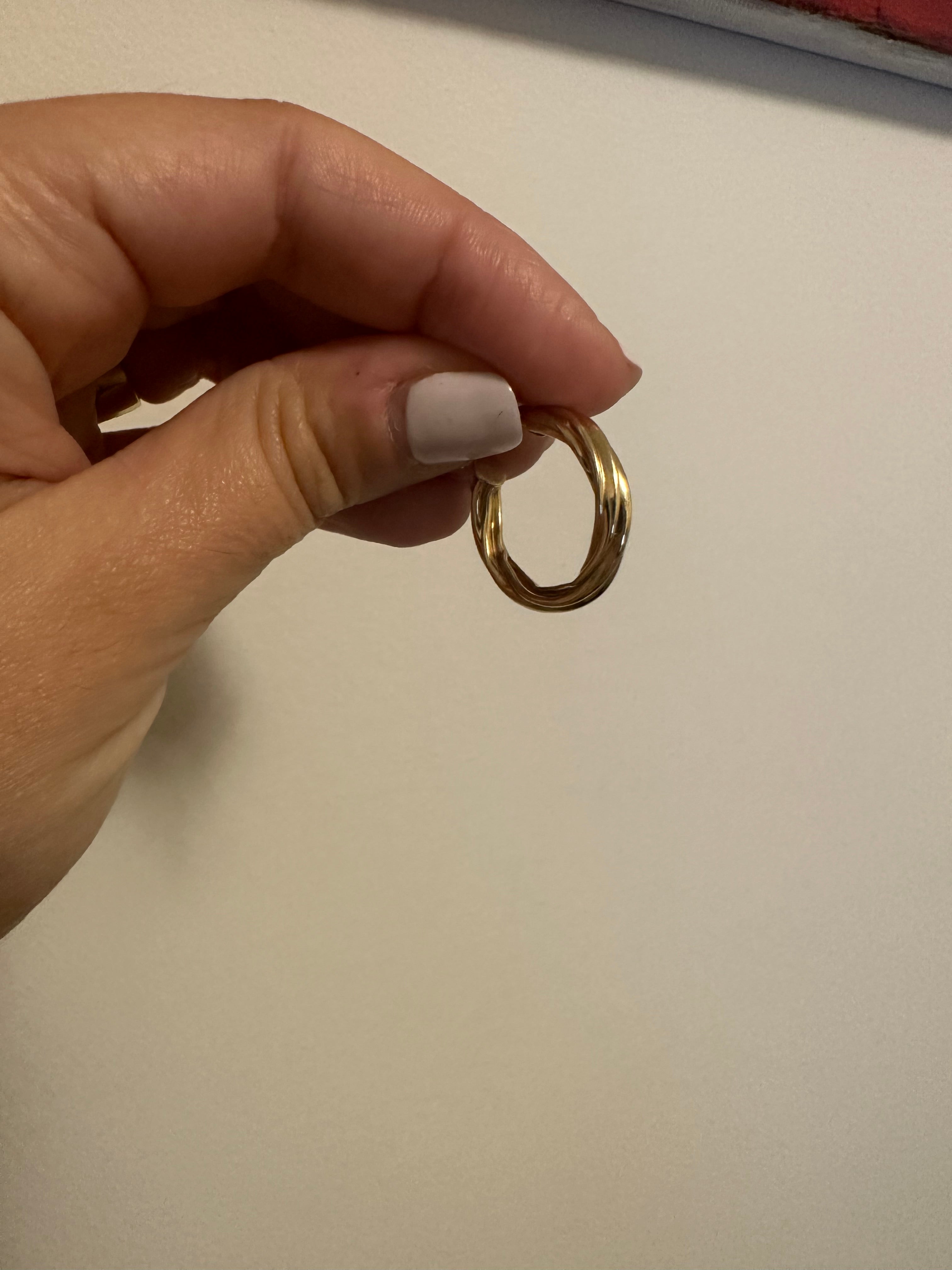 4mm Thick Twisted Gold Hoops - Size Small - Tiny Dents Along the Inside of Hoop