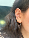 14K Gold and Diamond Inside/Outside Hoops