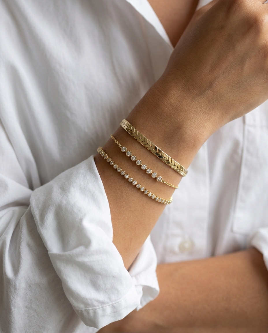 10K Gold Chevron "V-Link" Bracelet