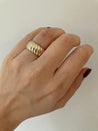 Chunky Wide Gold Croissant Ring