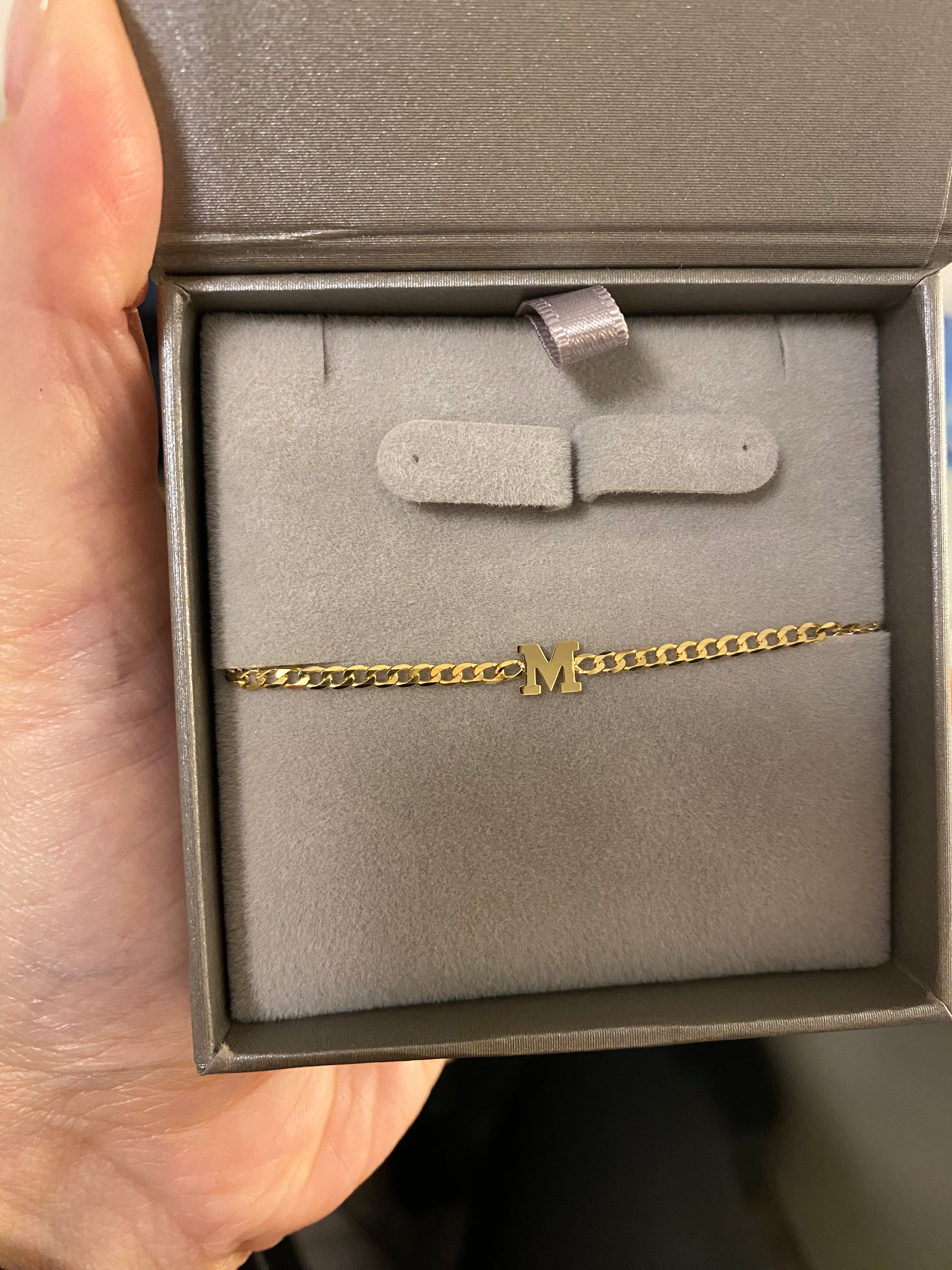 Curb Chain and Initial Bracelet 