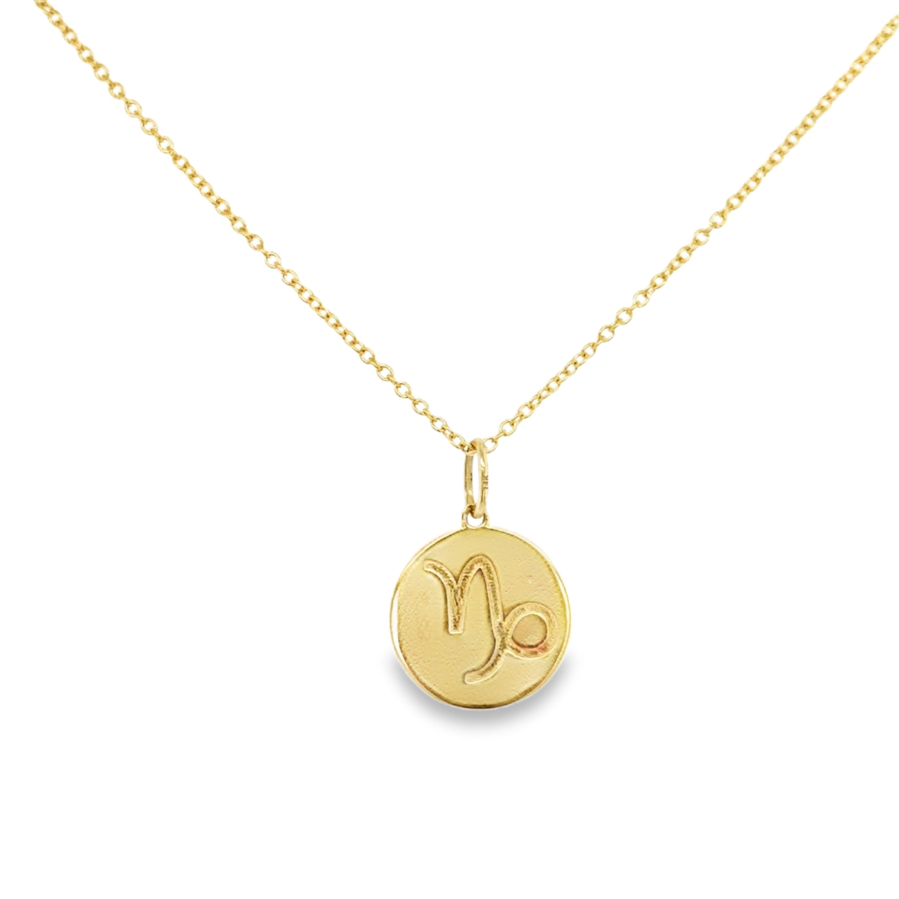 Engraved 14K Gold Capricorn Charm