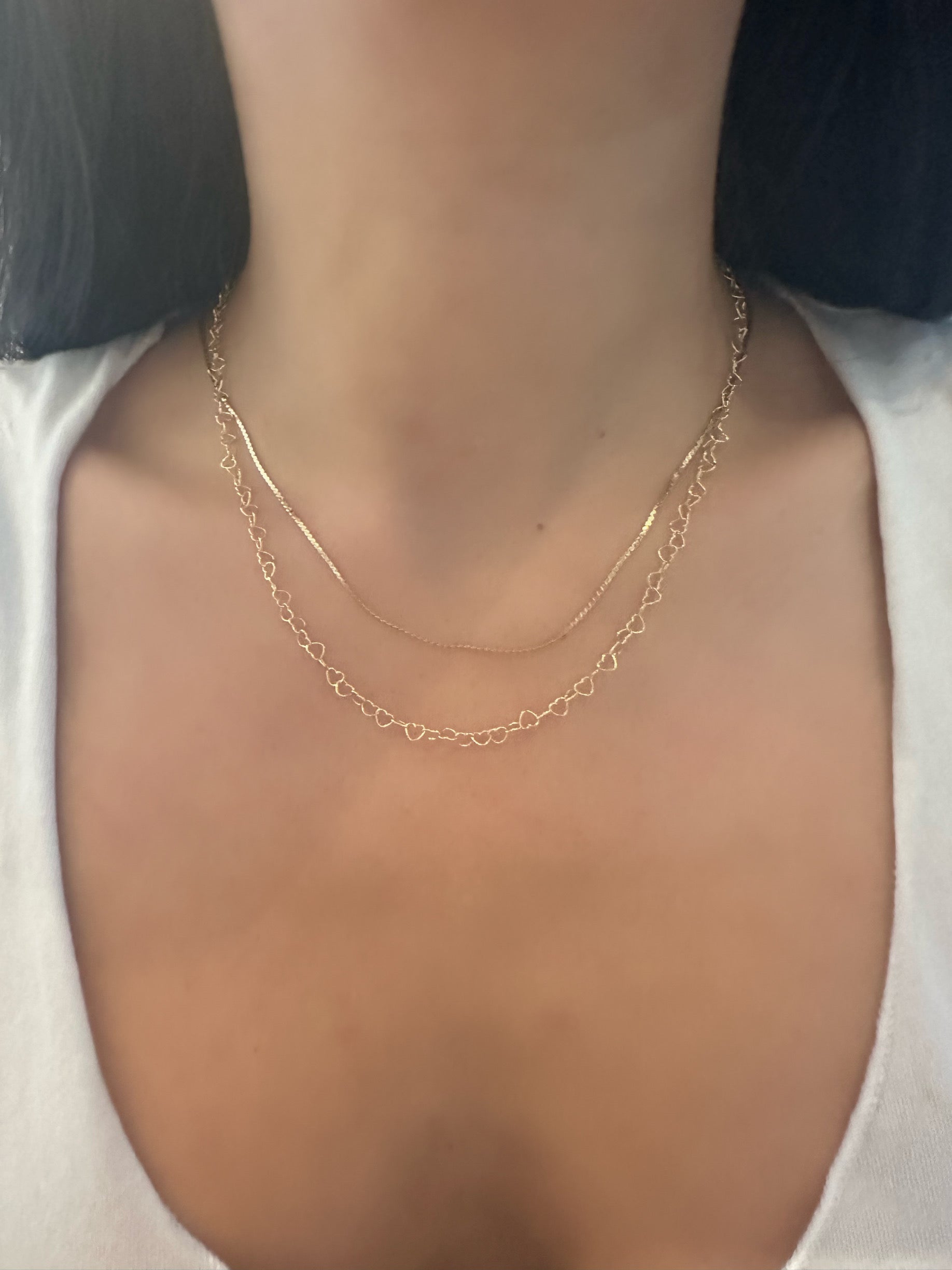 10K Gold Heart Chain Necklace
