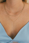 Diamond Bezel Lariat Necklace