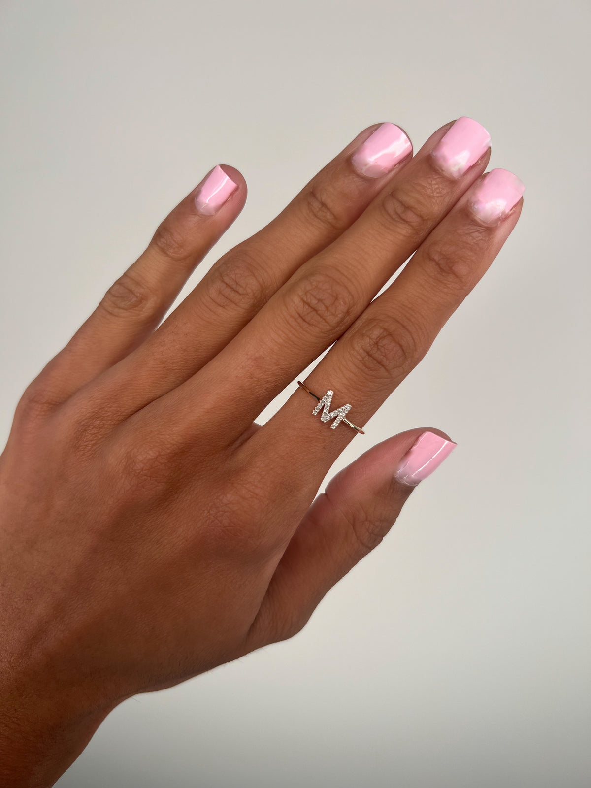 10K Gold Diamond Initial Ring