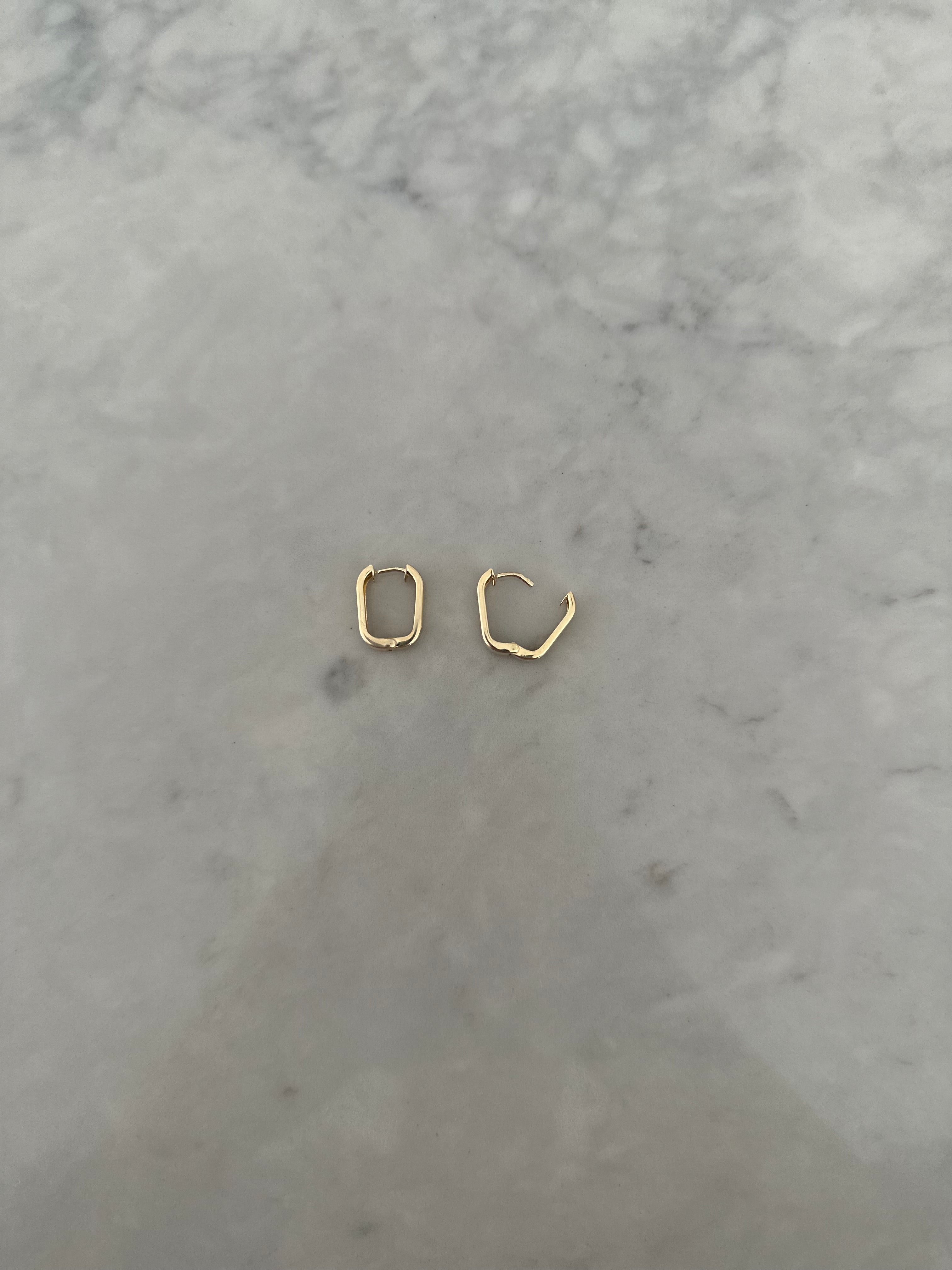 10K Gold Bold Rectangular Huggies