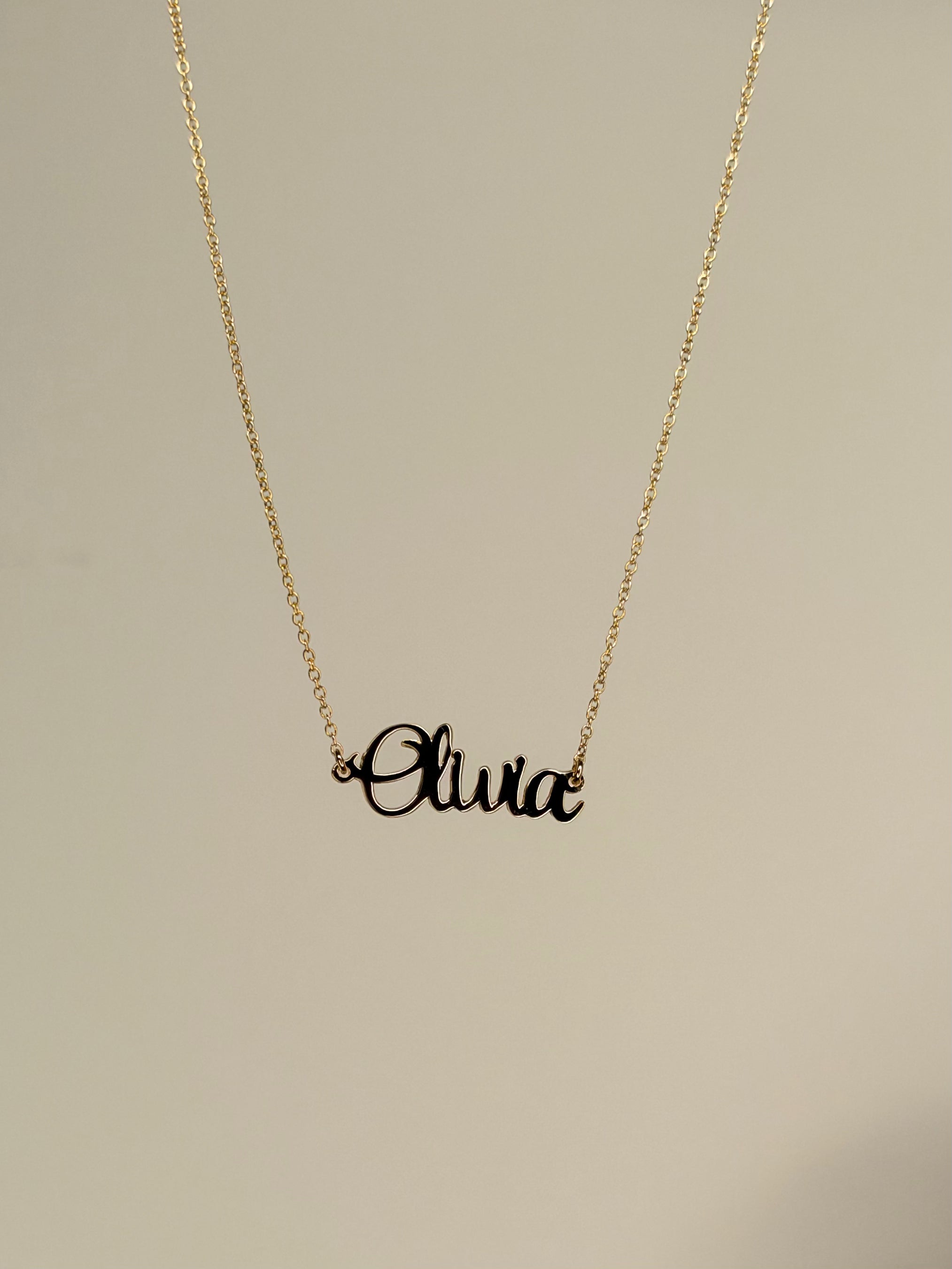 Gold Cursive Name Necklace
