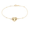 Gold Fluted Heart Bracelet - Jessica Jewellery
