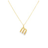 Gold Fluted Initial Charm Pendant