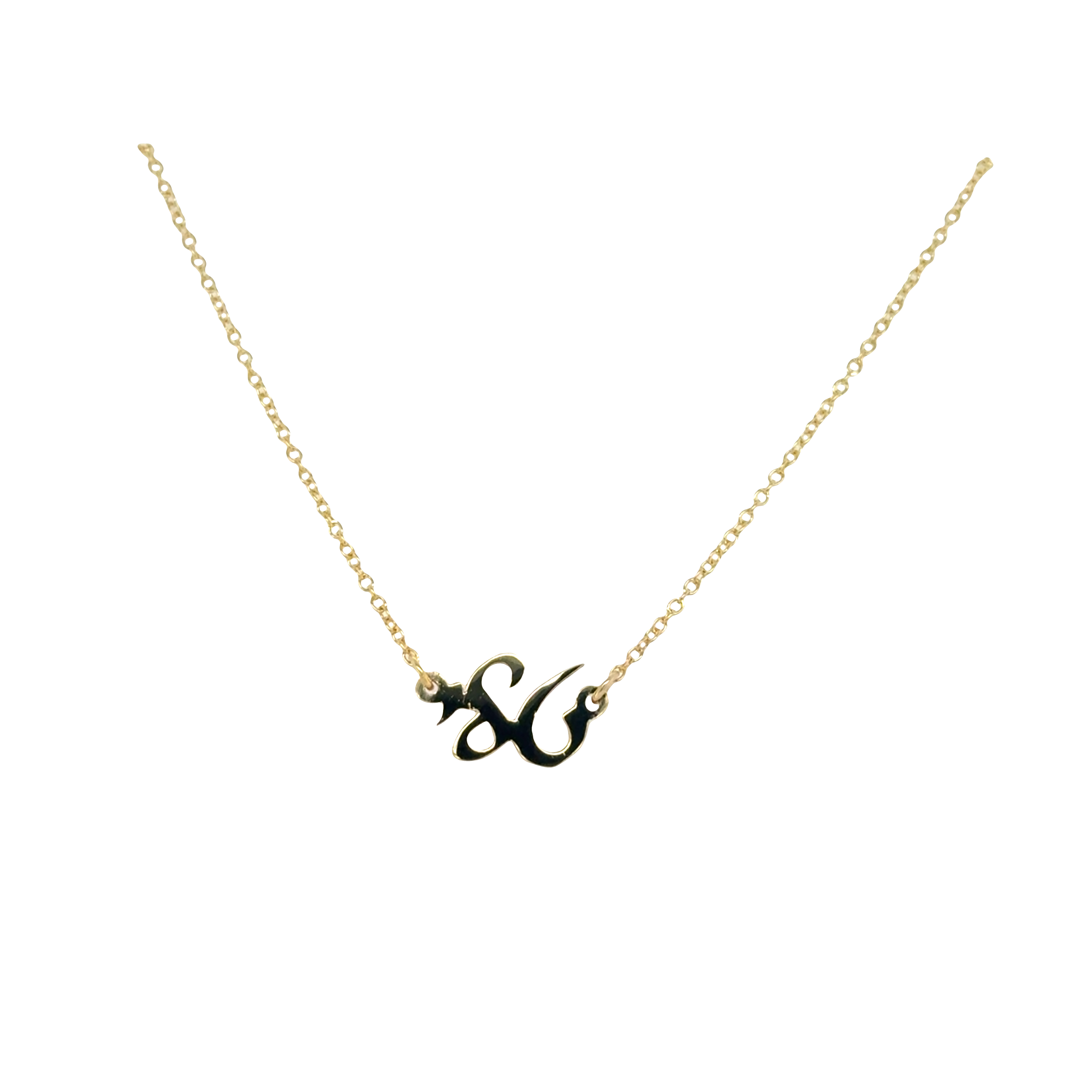 Gold Hebrew Name Necklace - Script Font Style