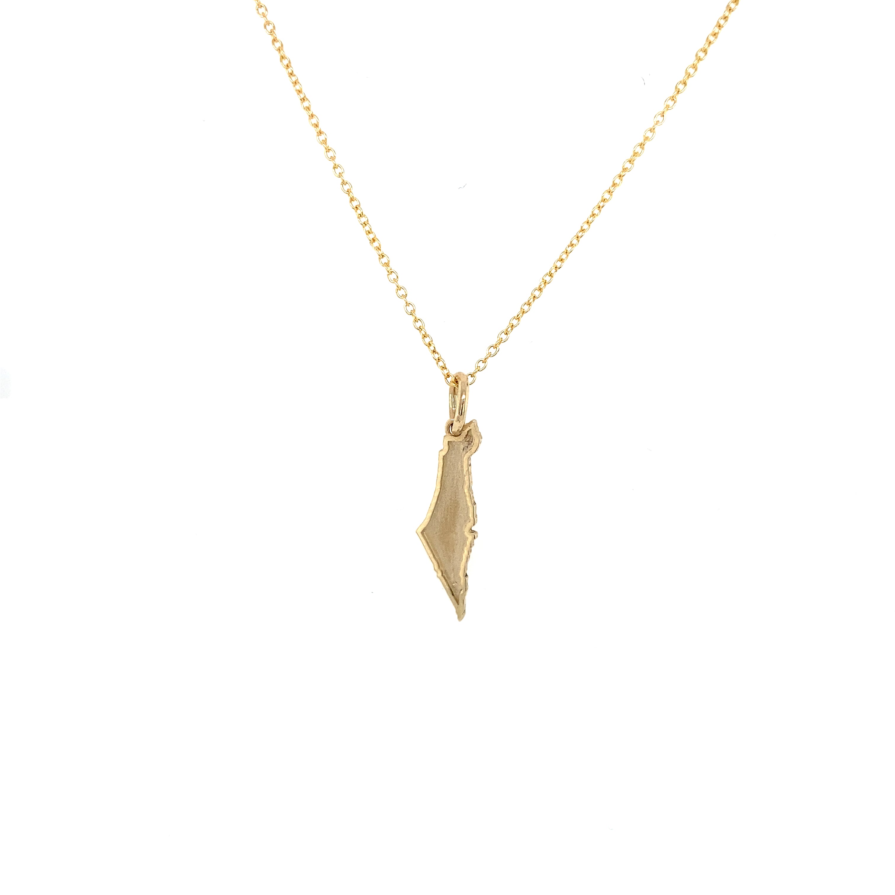 Gold Map of Israel Charm 