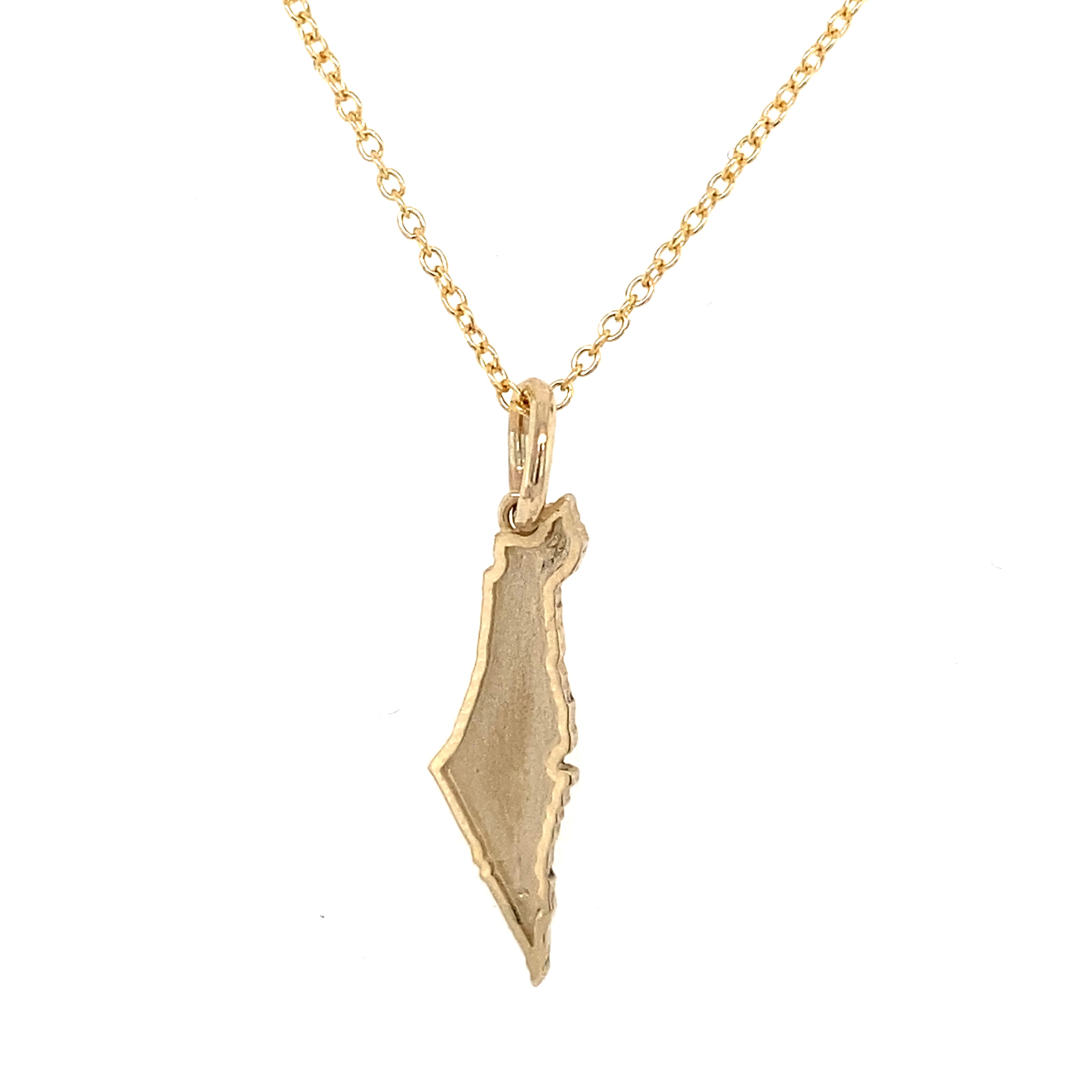 Gold Map of Israel Charm - Jessica Jewellery