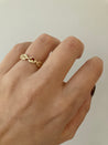 Gold Puffy Anchor Link Ring 