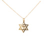 Gold Star of David and Chai Pendant - Jessica Jewellery 