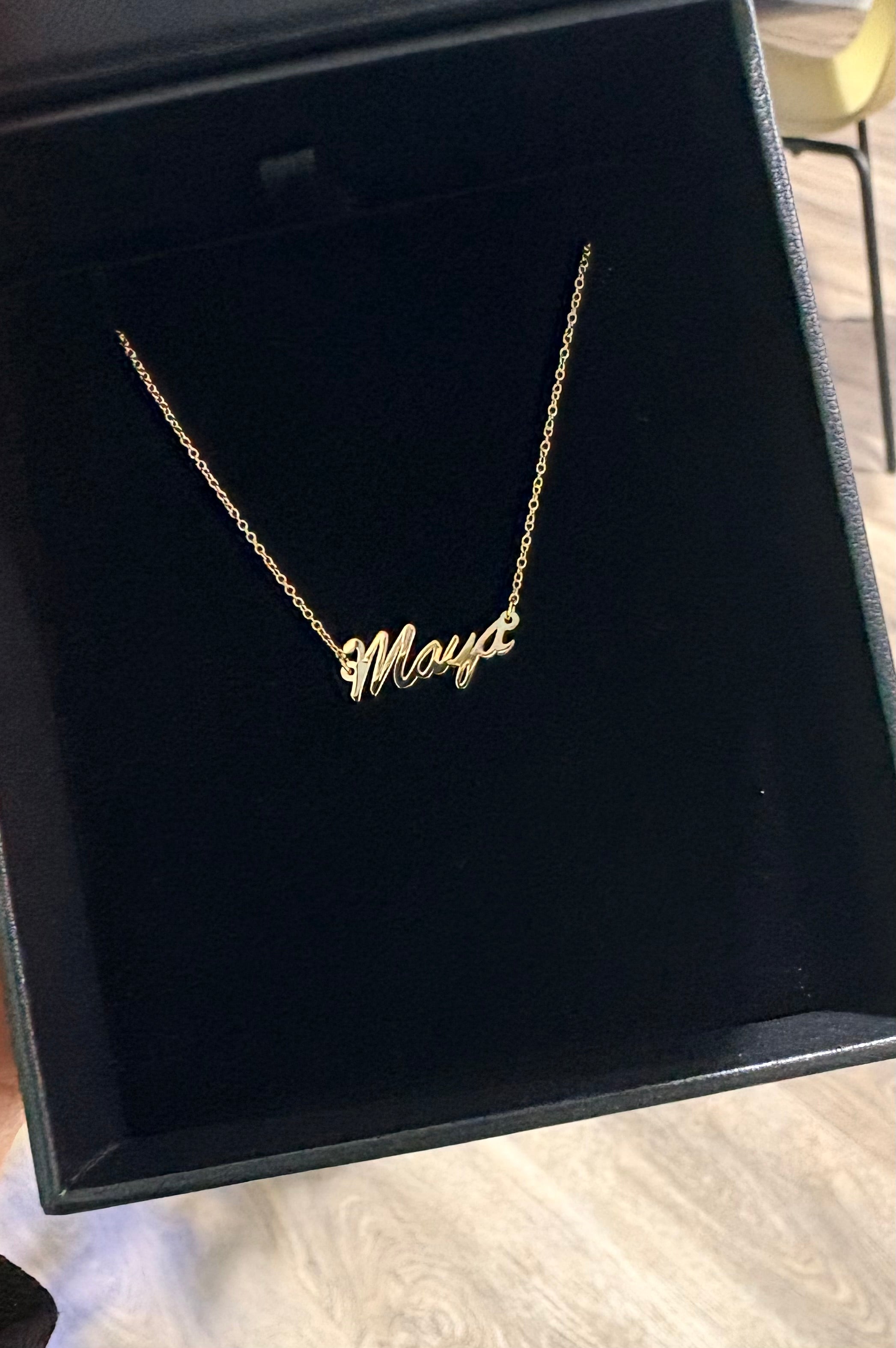 Gold Cursive Name Necklace