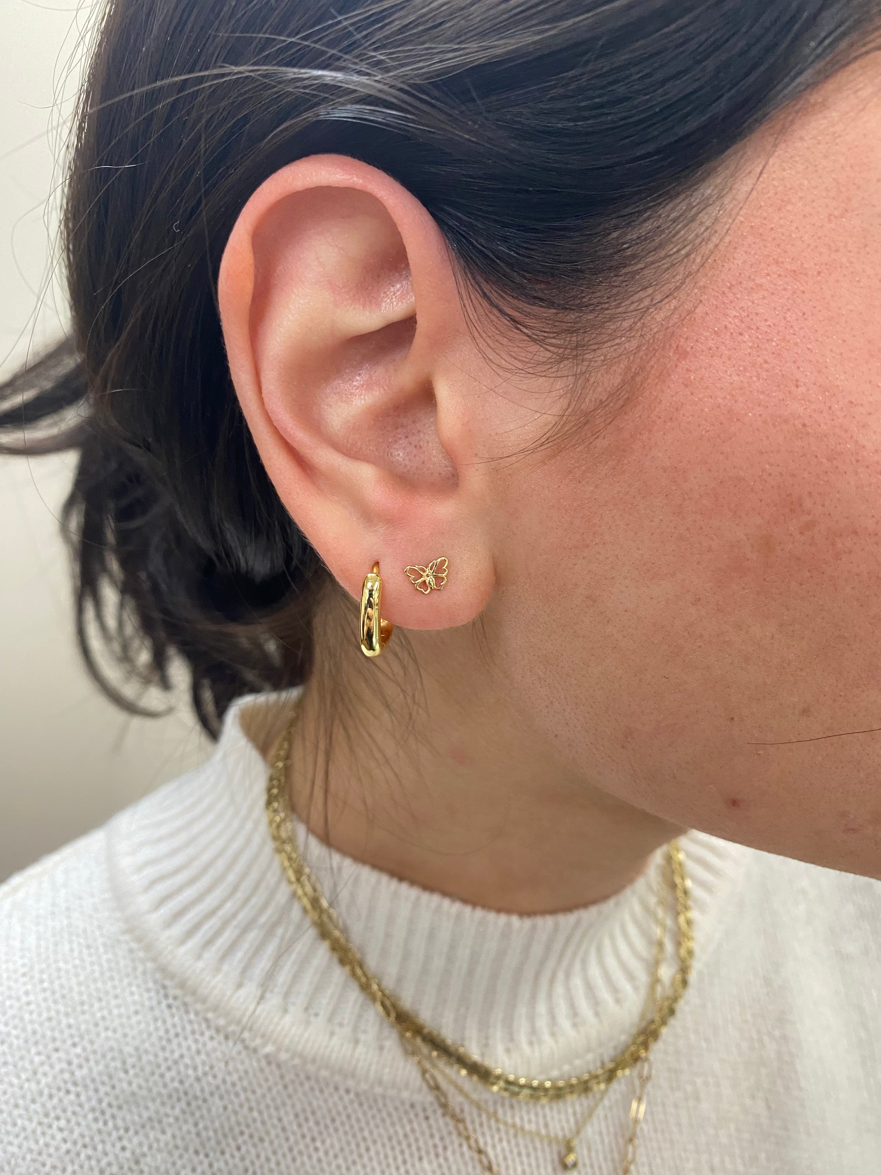14K Gold Butterfly Stud Earrings