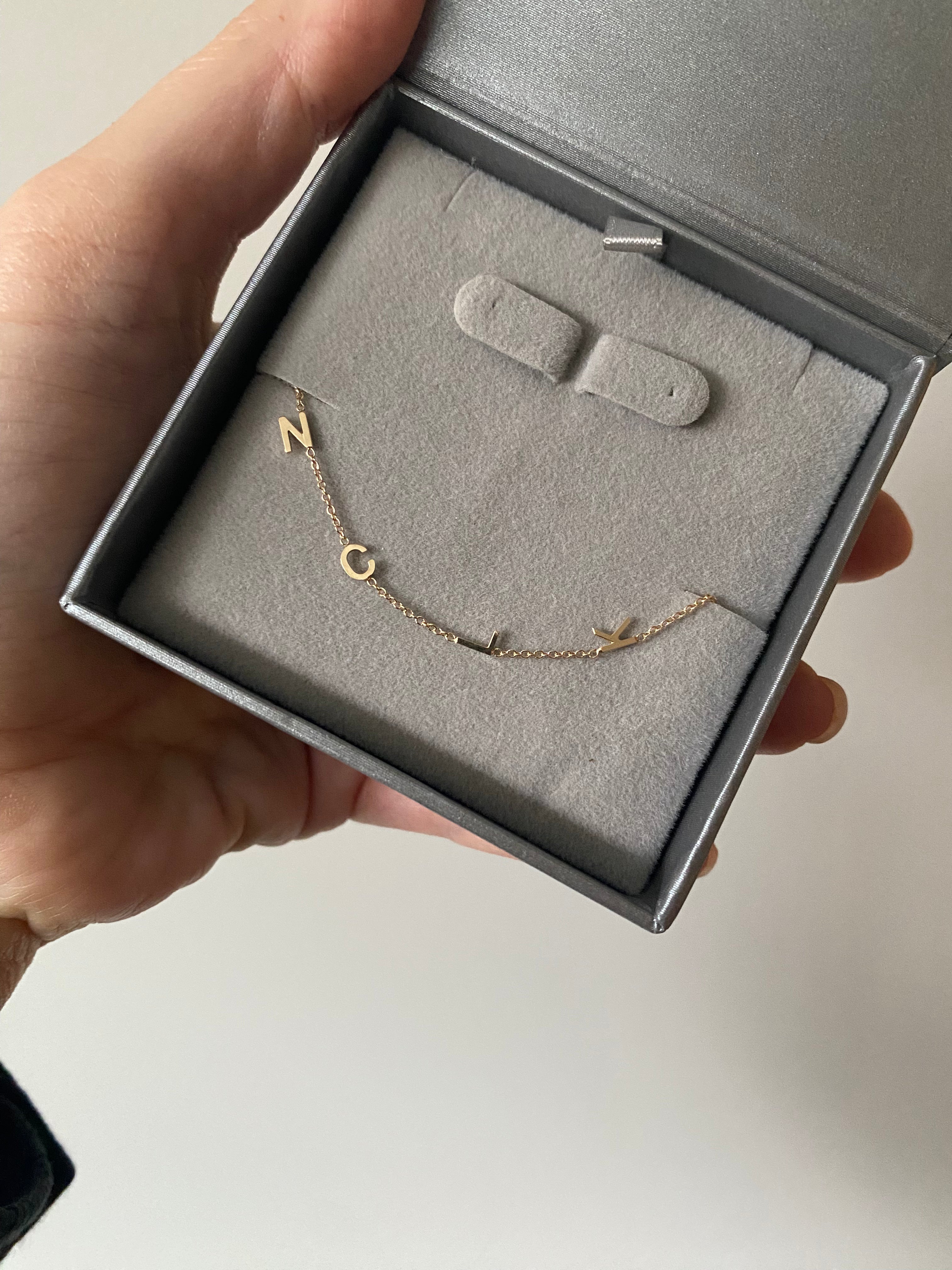 14K Gold Initial Bracelet