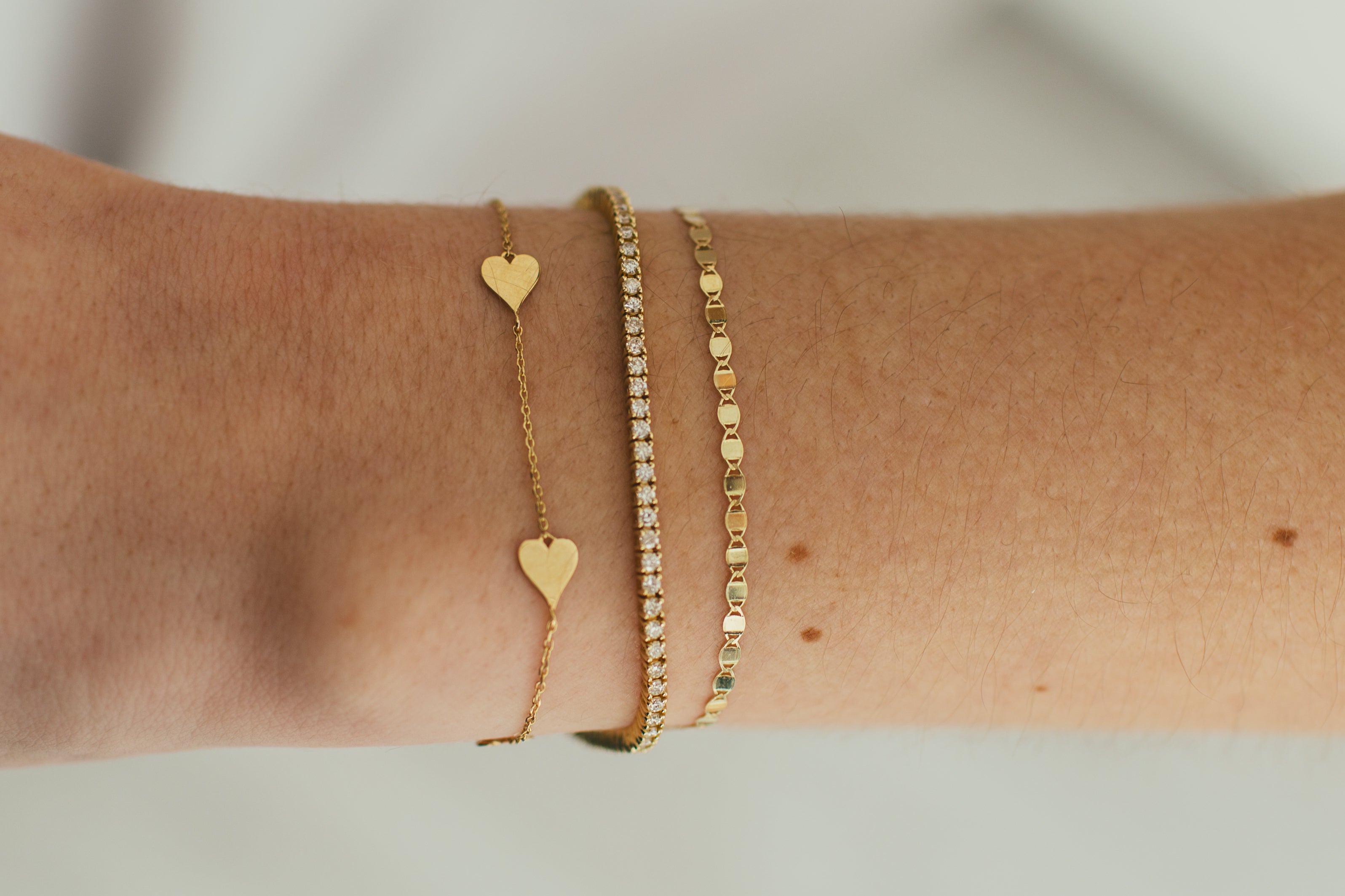 14K Gold Heart by the Yard Bracelet
