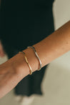 10K Gold Wavy Bangle