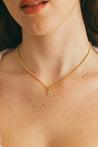 10K Gold Large Initial Charm Necklace