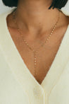 JJ x Chantel Carreira Gold Mirror Chain Lariat Necklace