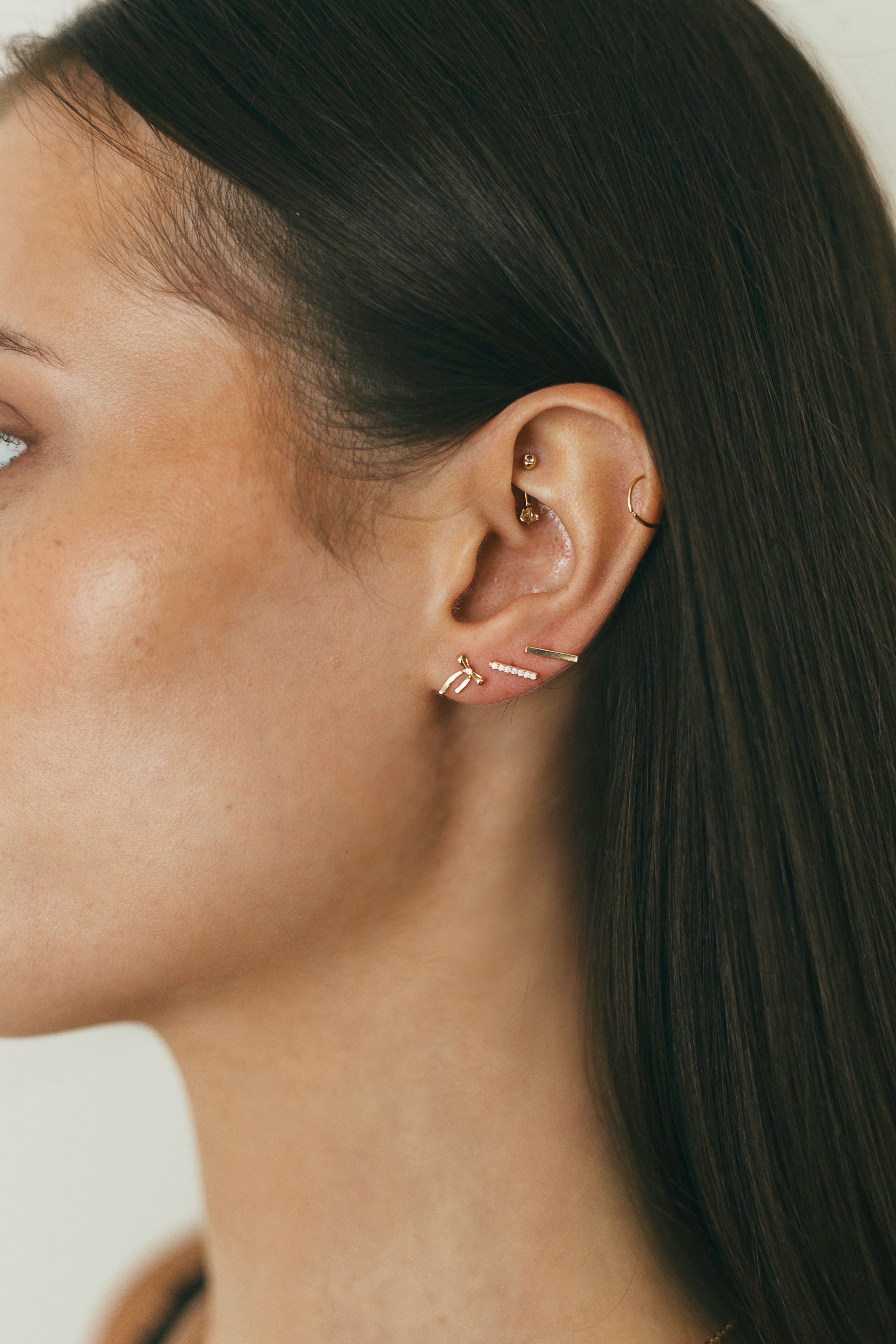 10K Gold Mini Ribbon Studs