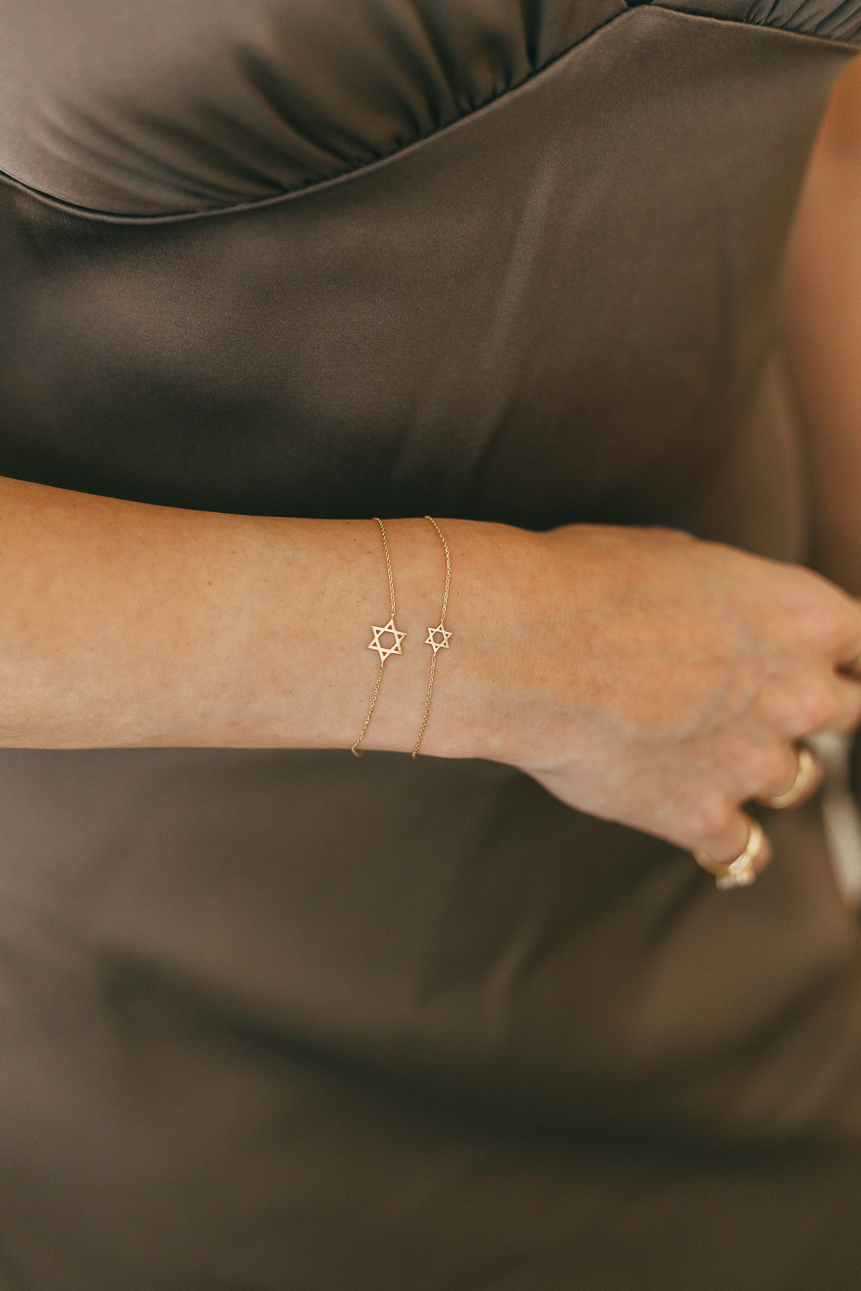 10K Gold Mini Star of David Bracelet