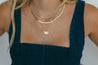 Gold Fluted Heart Medallion Necklace