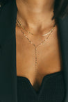JJ x Chantel Carreira Gold Mirror Chain Lariat Necklace - Jessica Jewellery