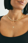 JJ x Chantel Carreira Personalized Gold Elongated Heart Necklace