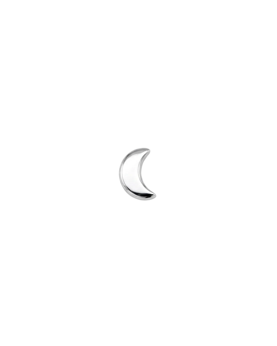 10K White Gold Mini Moon Stud