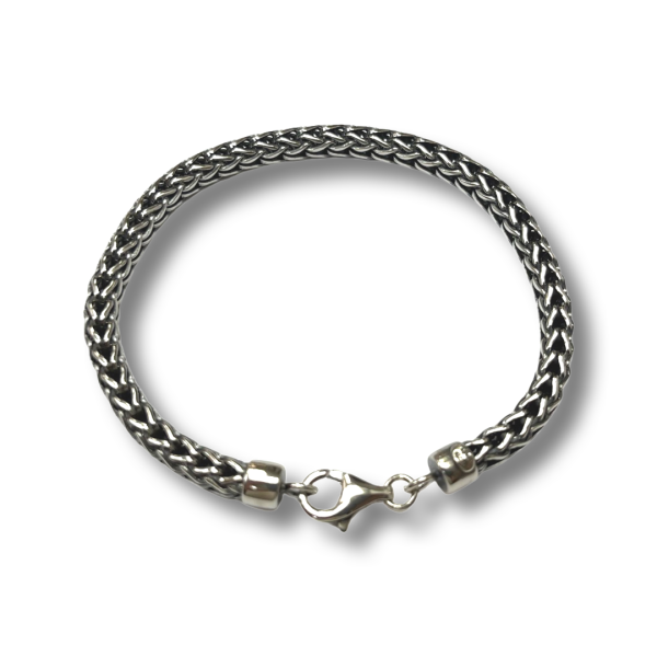 Men's Oxidized Silver Franco Bracelet