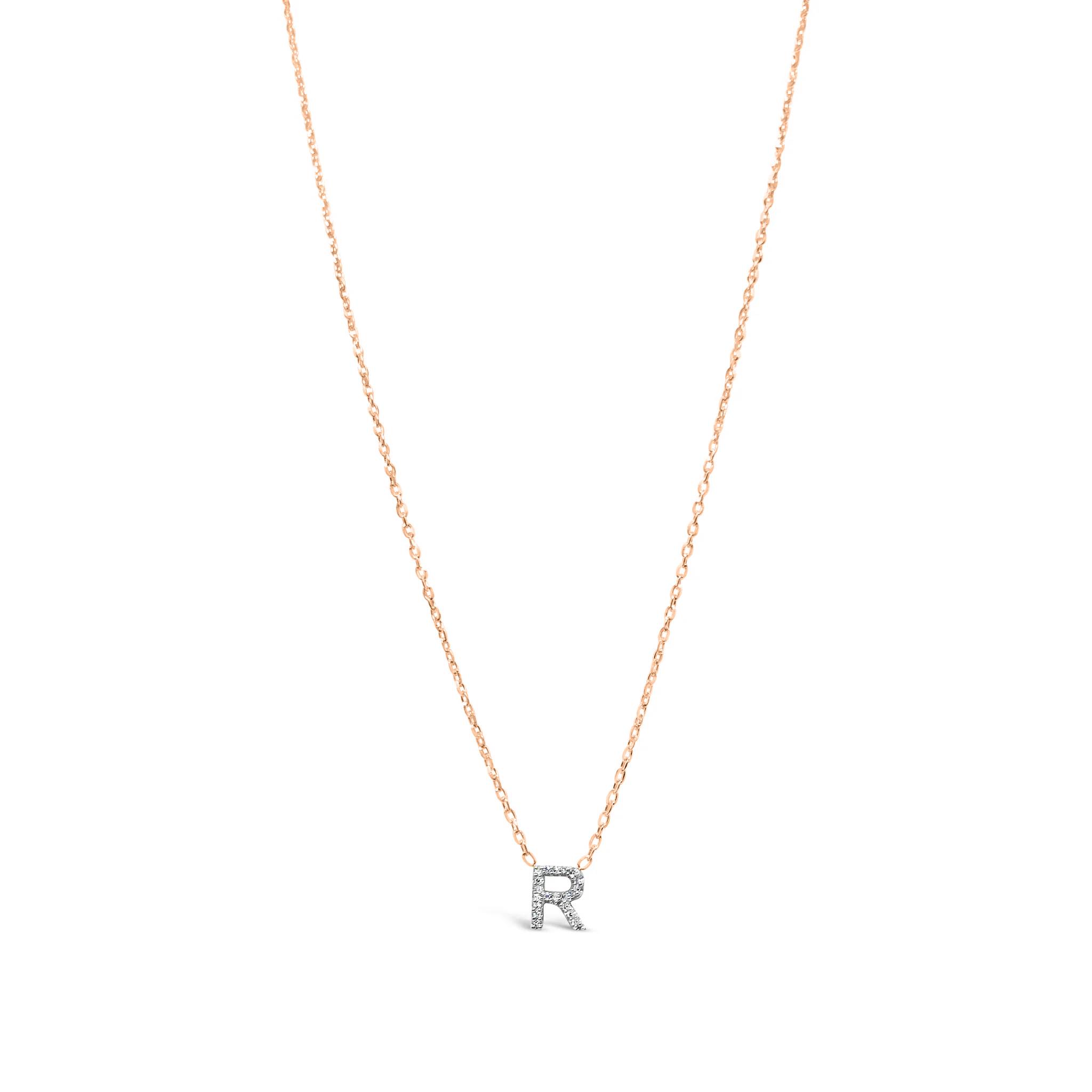 10K Gold Diamond Initial Necklace