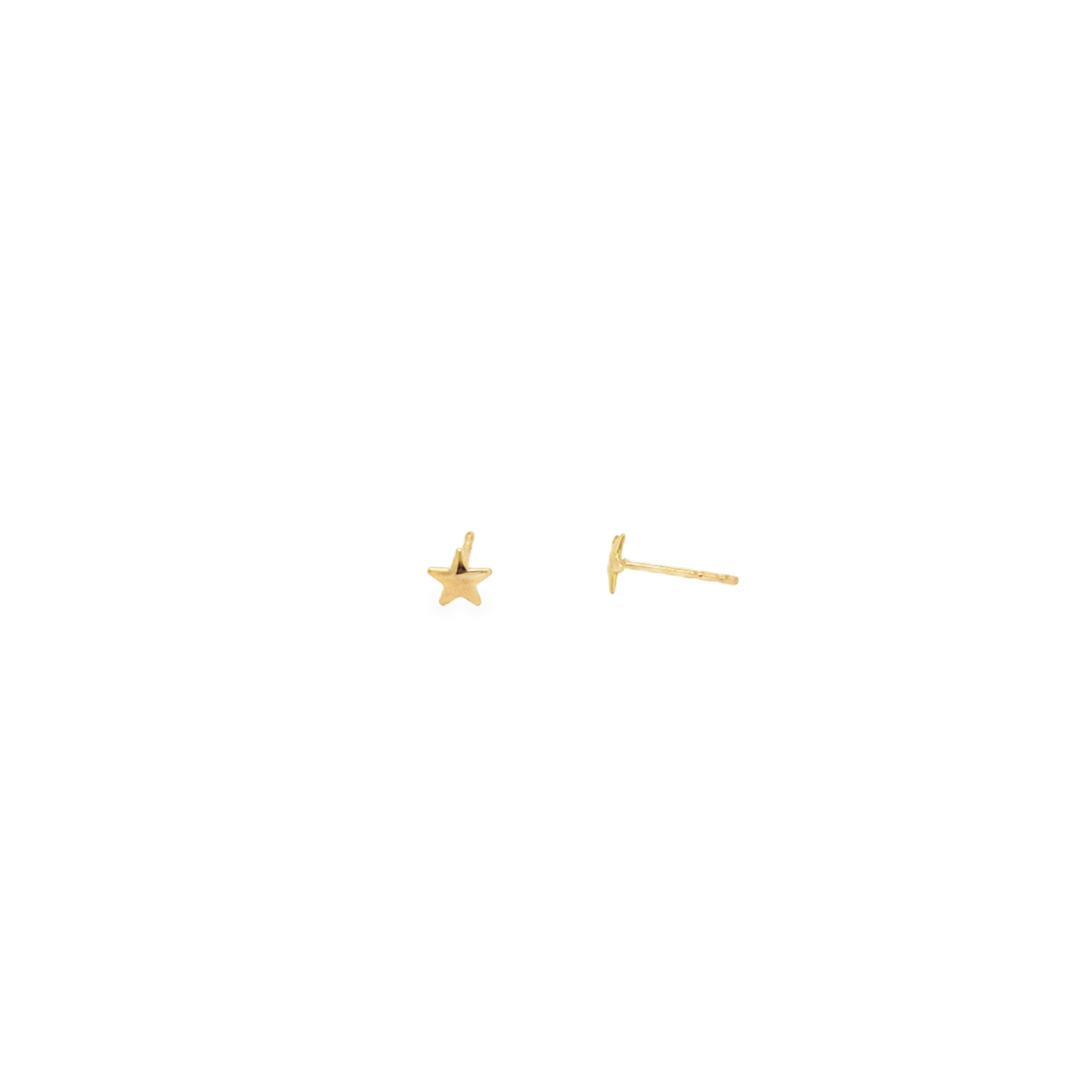 14K Gold Mini Star Studs
