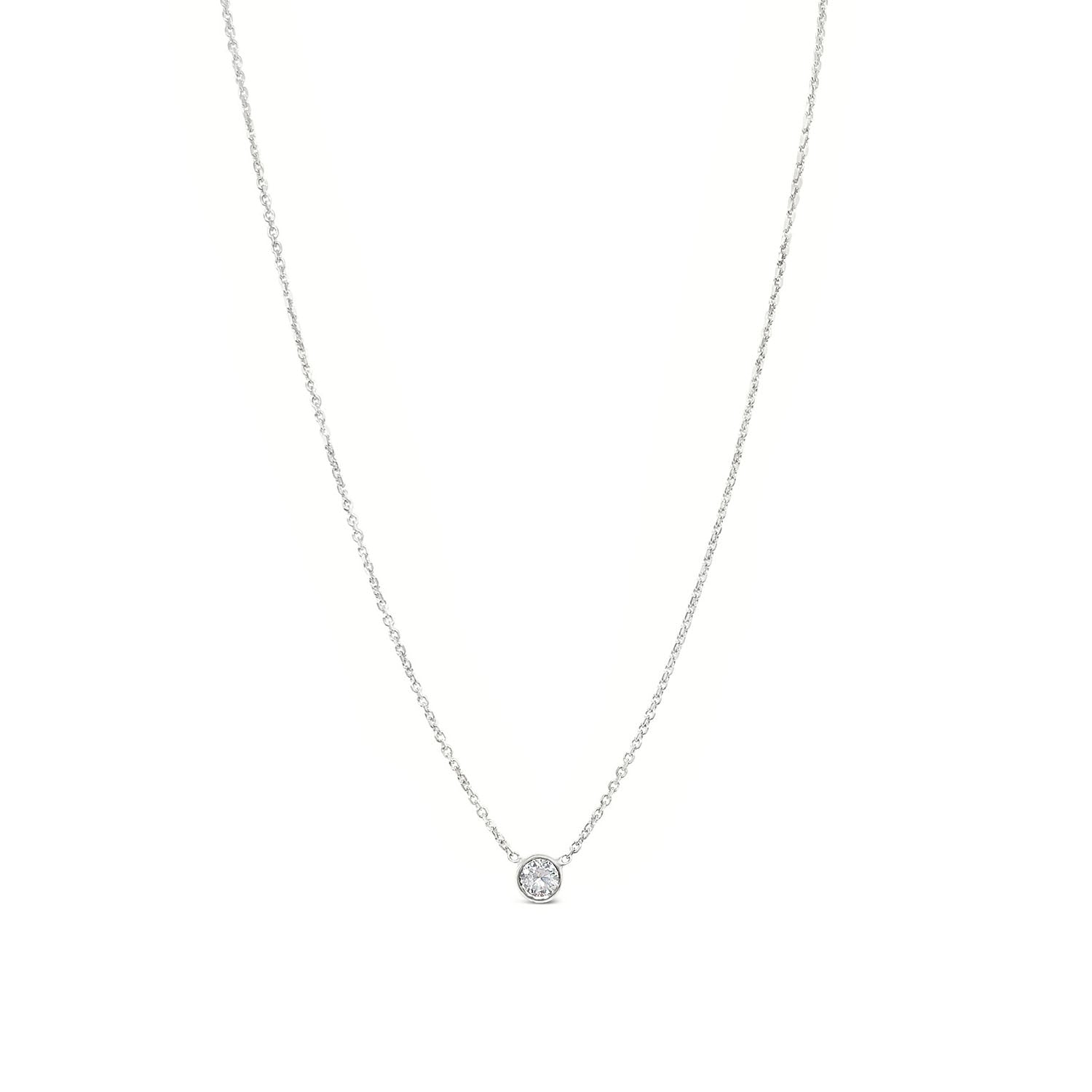 14K Diamond Bezel Necklace