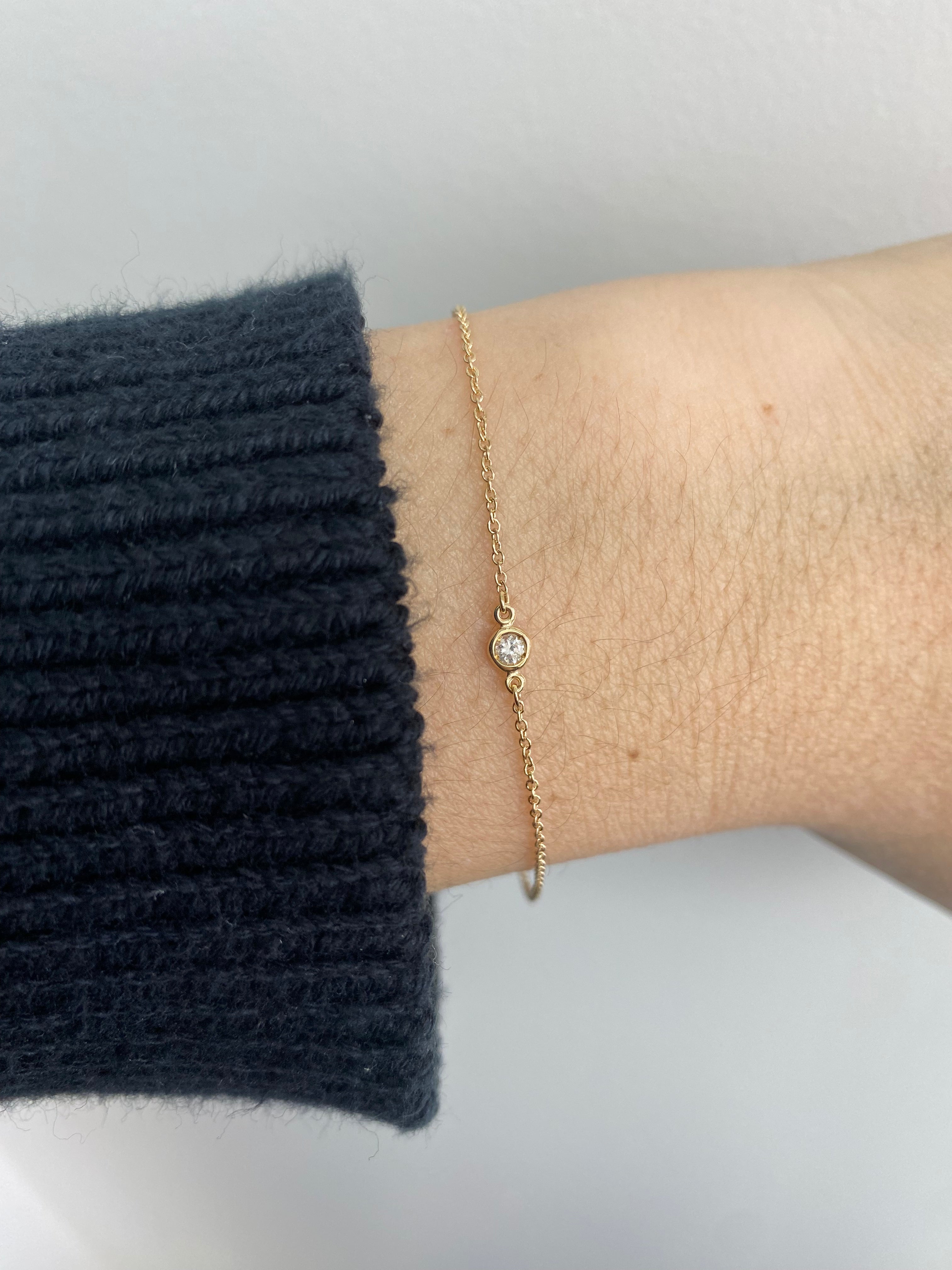 14K Diamond Bezel Bracelet