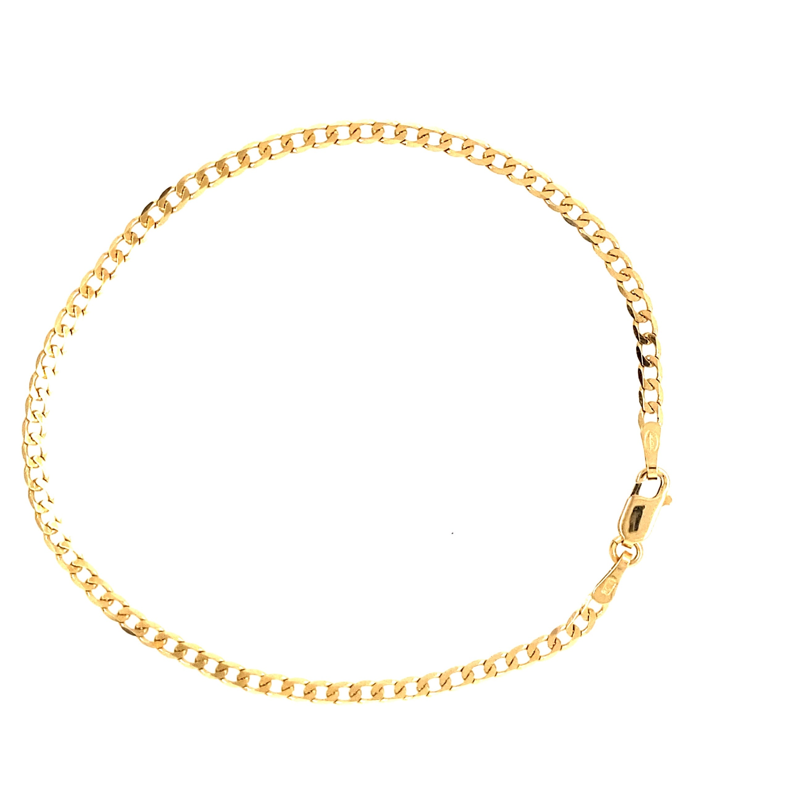 10K Gold Solid Curb Chain Bracelet
