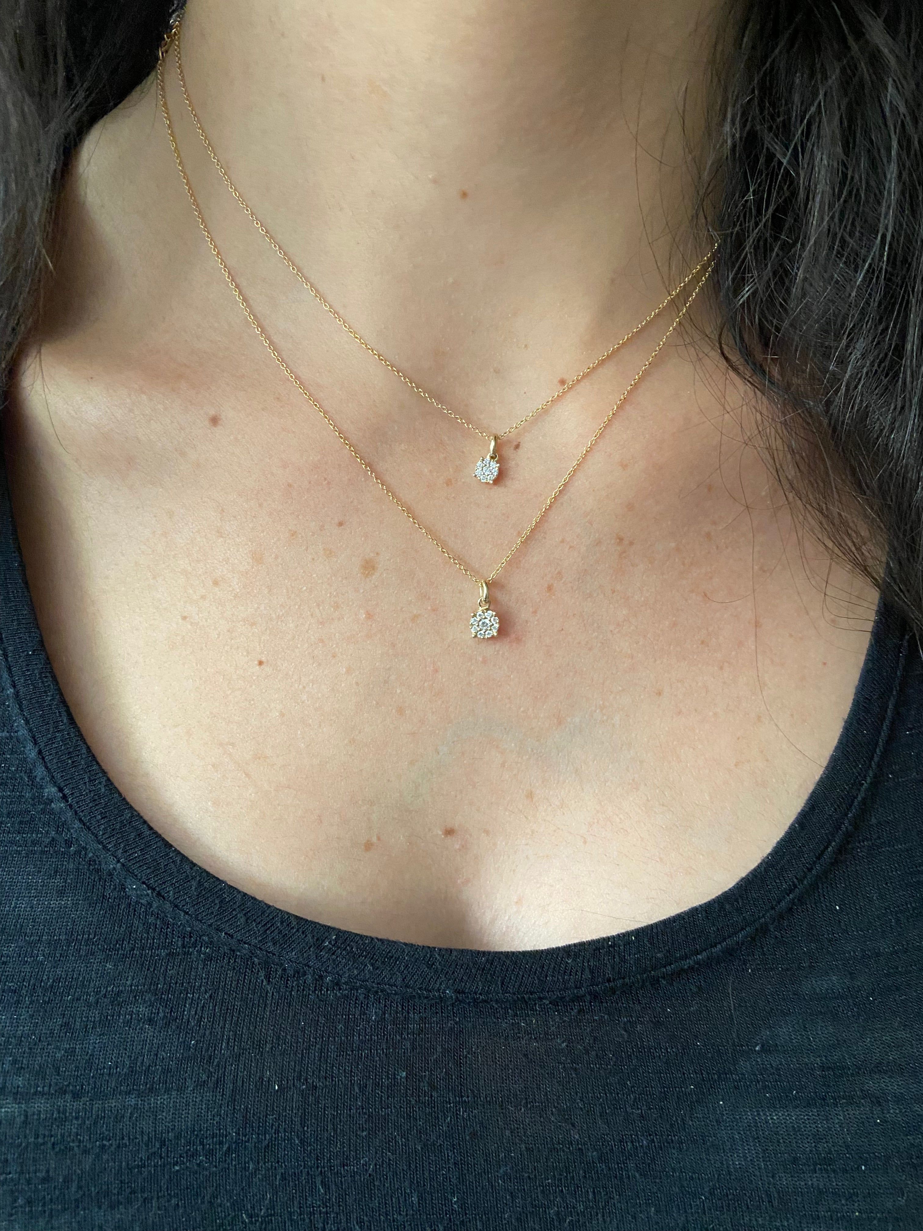 Round Illusion Diamond Pendant Necklace