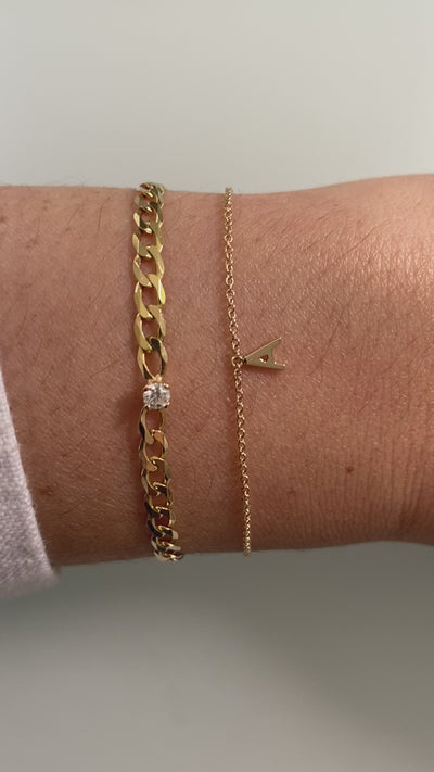 Gold Initial Charm Bracelet