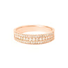 14K Triple Row Pavé Diamond Ring