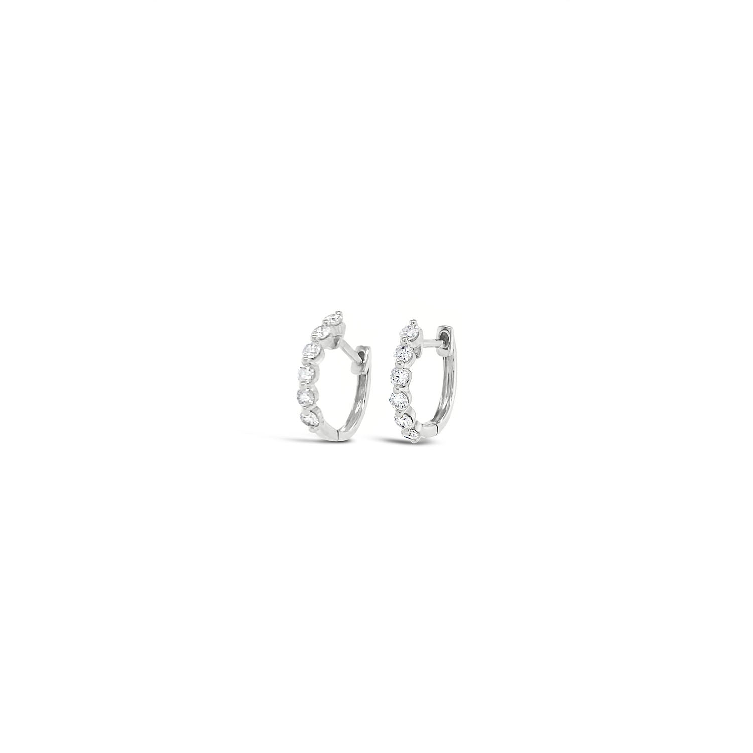14K Gold Single Prong Diamond Huggies