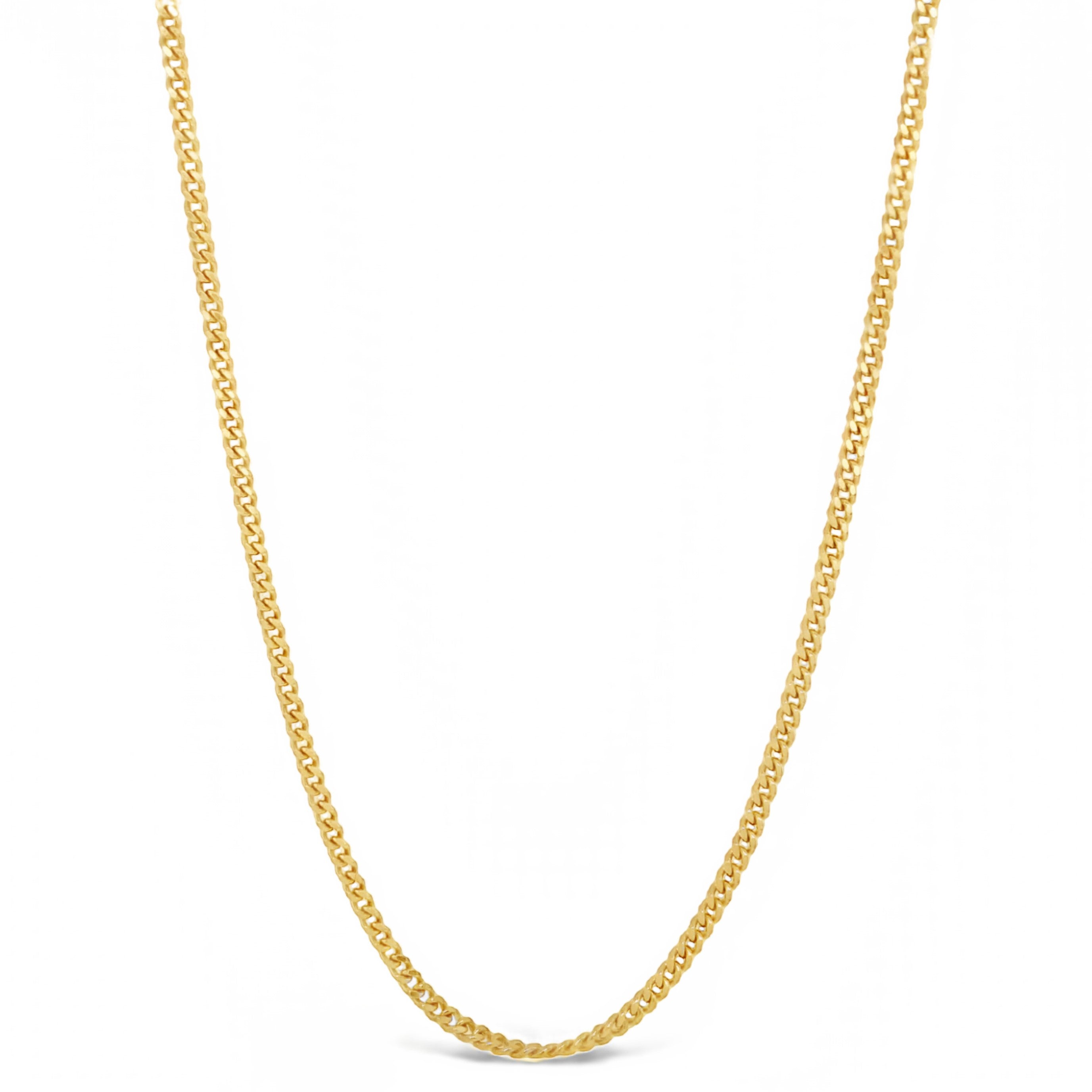 10K Gold Thin Solid Curb Chain Necklace