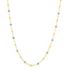 Blue Enamel and Bead Necklace
